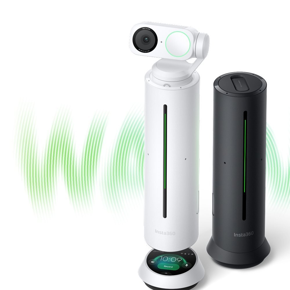 Insta360 Wave, vivavoce da scrivania, in versione bianca e nera
