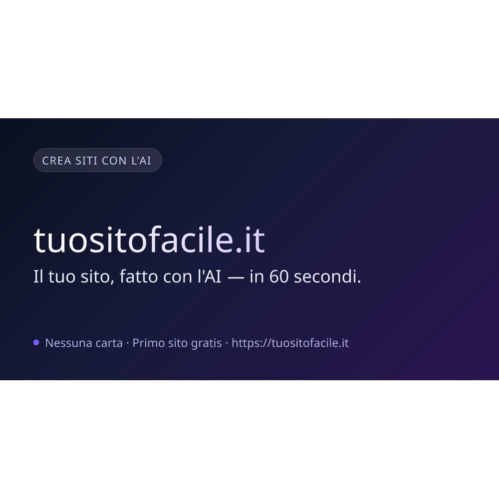 tuositofacile.it, piattaforma per creare un sito con l’AI