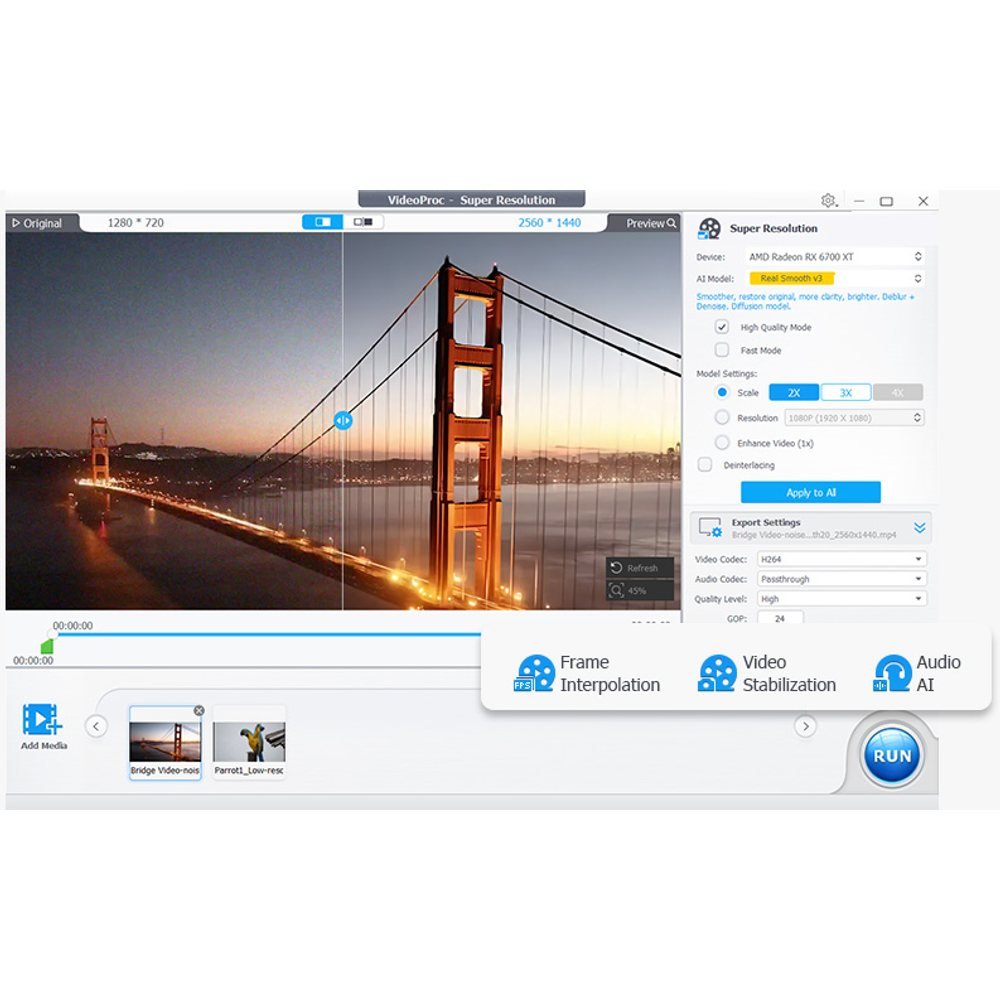 Interfaccia di VideoProc Converter AI
